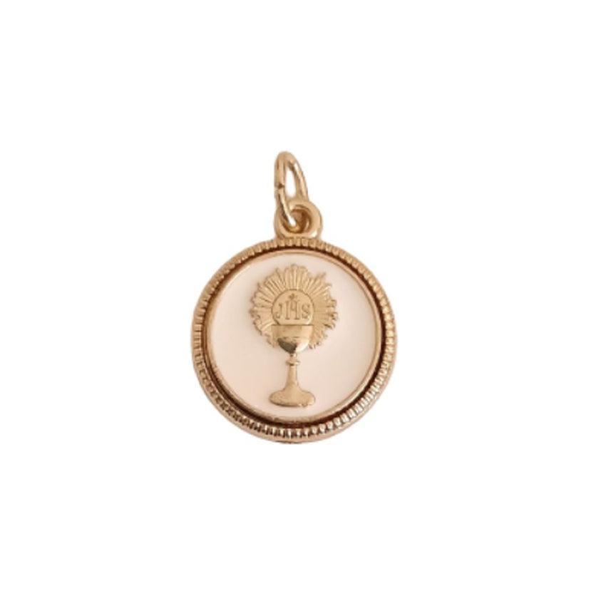 Gold And Cream Communion Medal