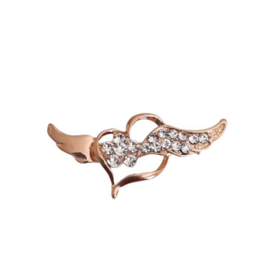 Gold Crystal Wing Brooch