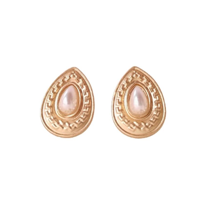 Gold Oval Clip On Earrings