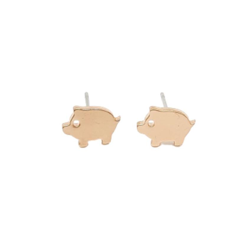 Gold Plated Pig Earrings Silverbling.ie