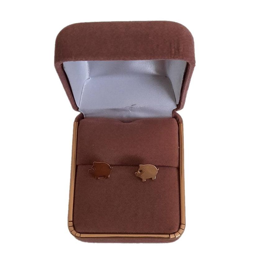 Gold Plated Pig Earrings