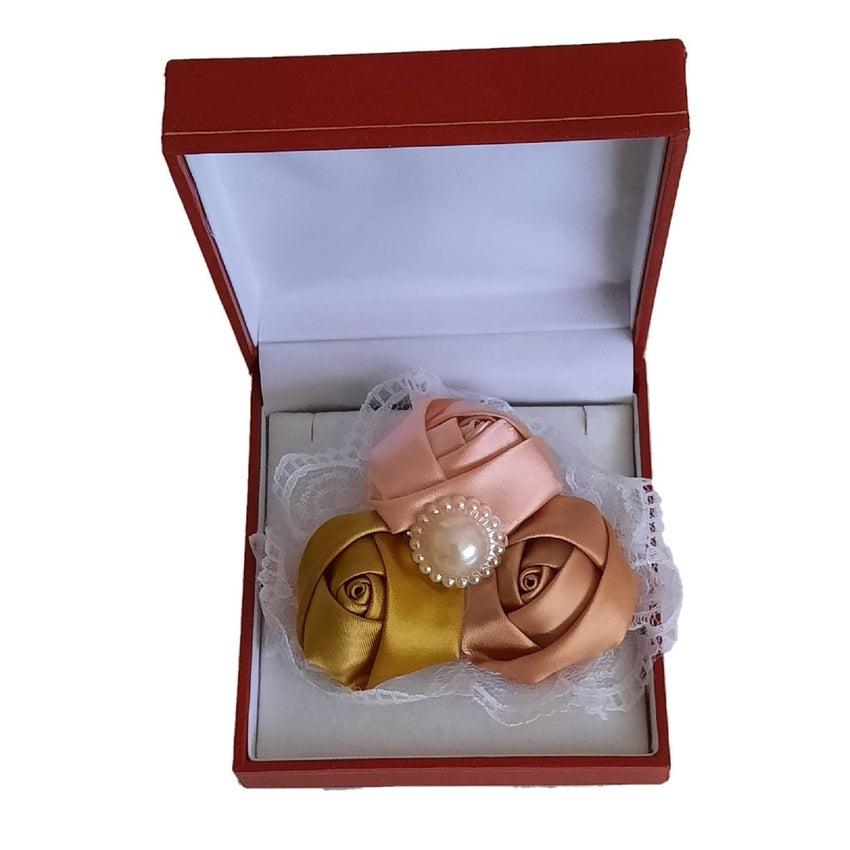 Gold Satin Rosebuds Wrist Corsage