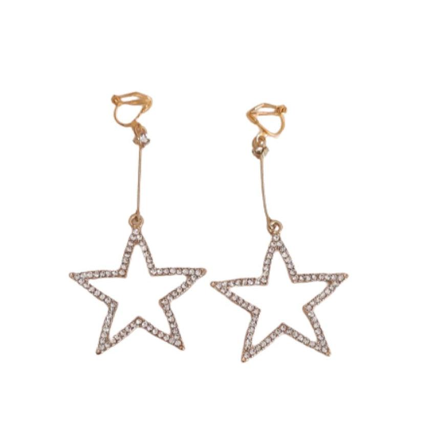 Gold Star Clip On Earrings