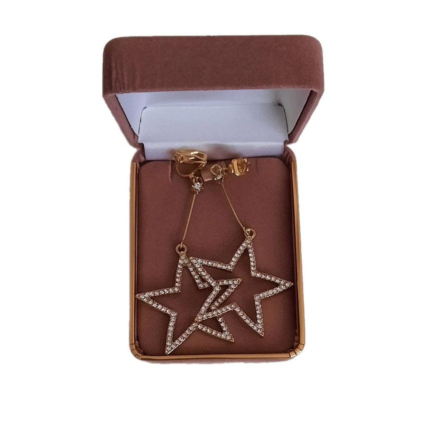 Gold Star Clip On Earrings