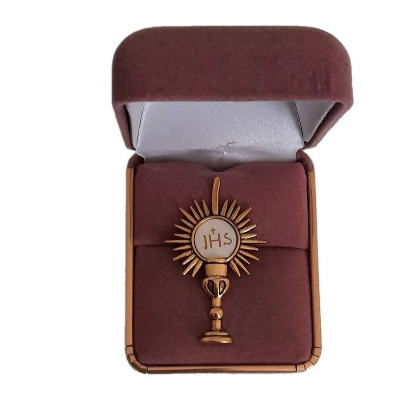 Gold Tone JHS Communion Lapel Pin