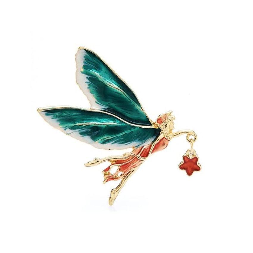 Green Wing Fairy Brooch