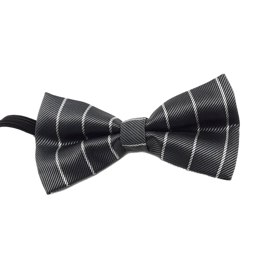 Grey With White Stripe Boys Dicky Bow