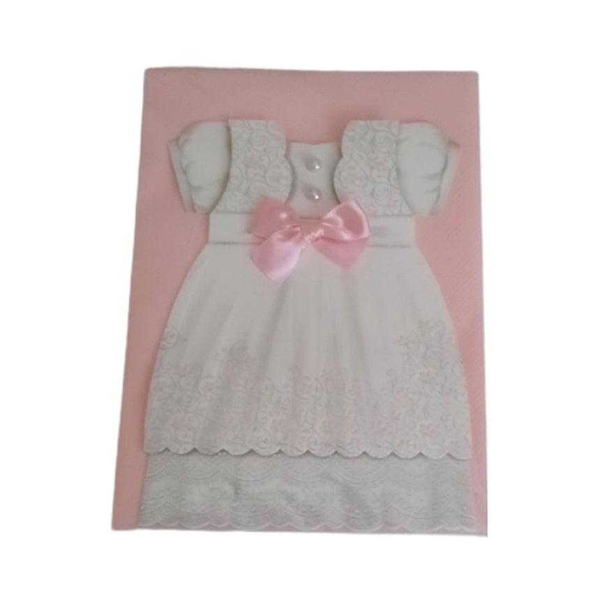 Hand Crafted Baby Girl Baptism Card