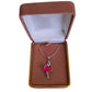 Lady With a Crystal Pink Skirt Pendant