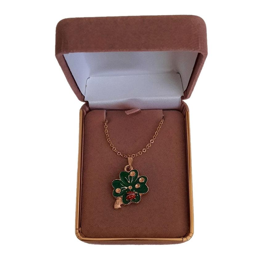 Ladybird And Leaf Childrens Fashion Pendant