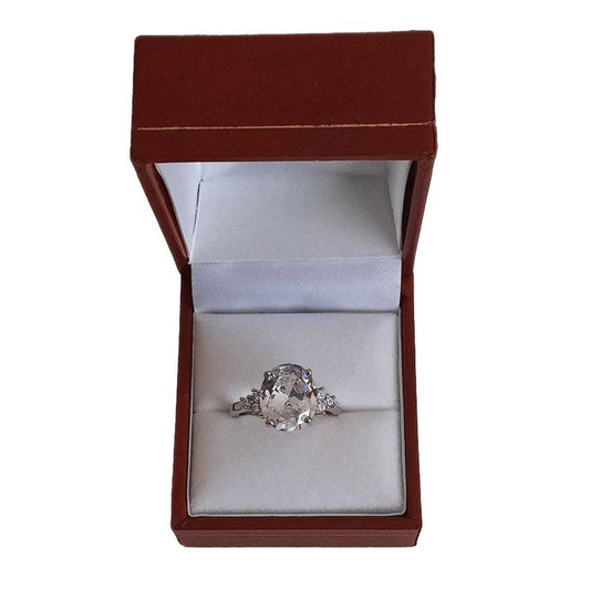 Large Centre Stone Sterling Silver Cubic Zirconia Ring