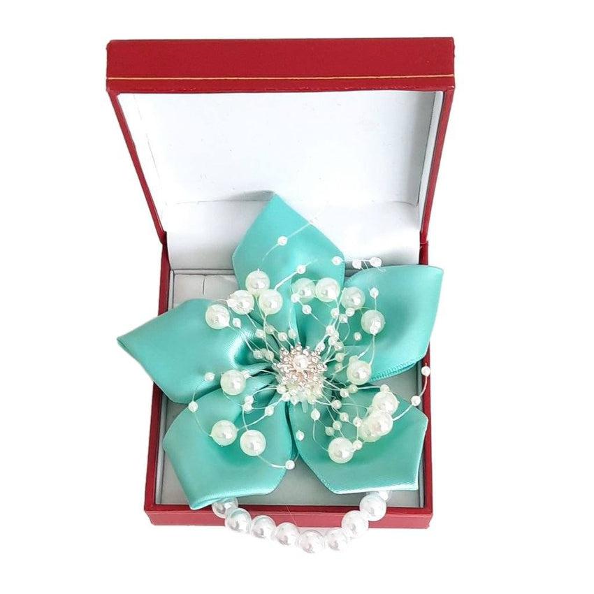 Large Mint Green Flower Wrist Corsage