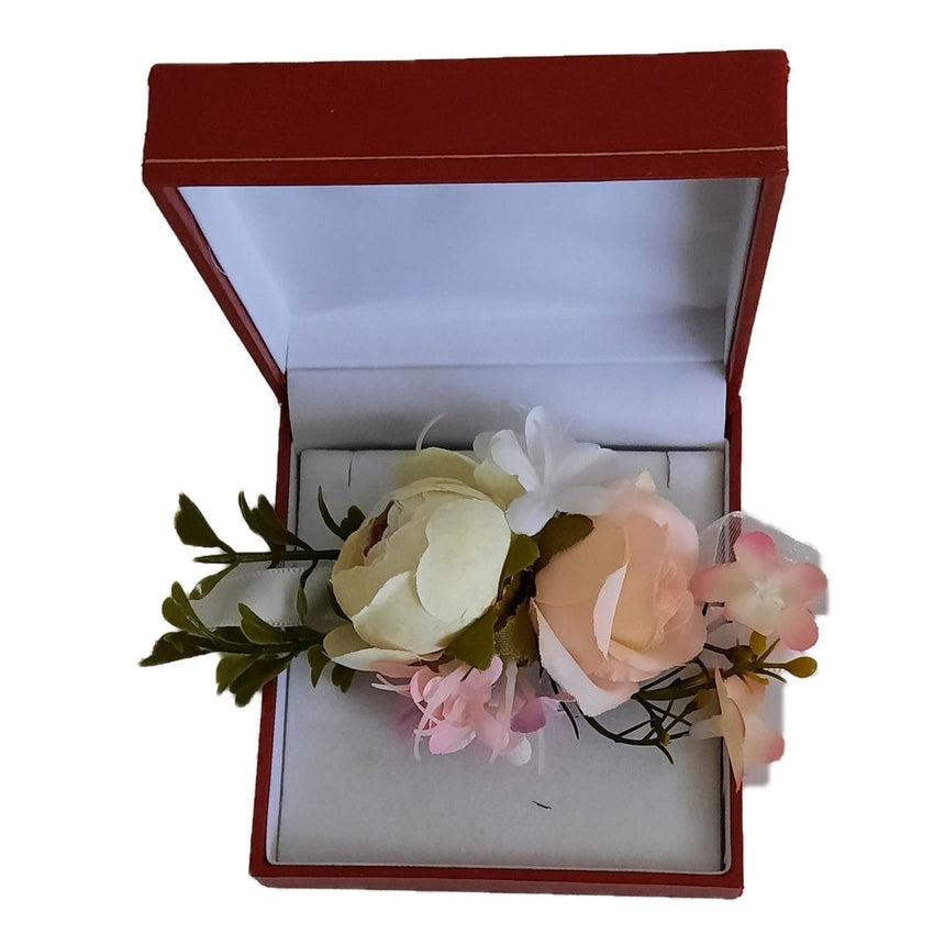 Light Peach And Cream Flower Wrist Corsage