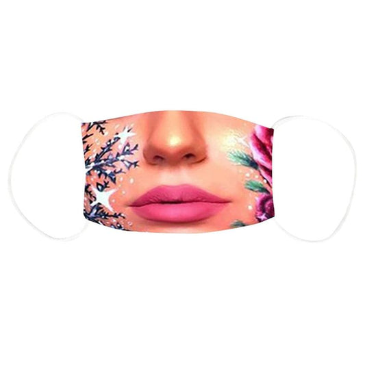 Made Up Face Print Ladies Face Mask
