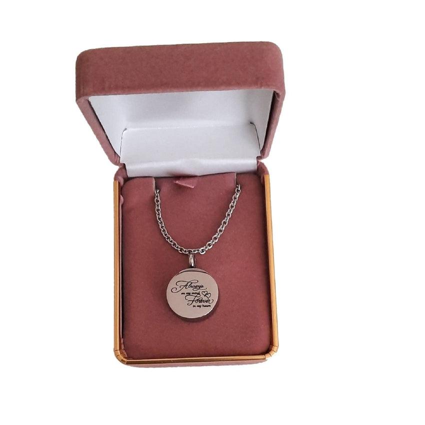 Memorial Cremation Ashes Pendant Always On My Mind