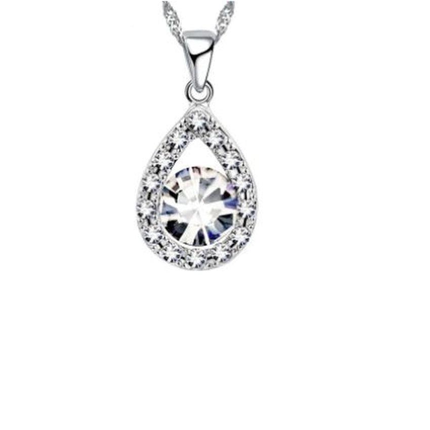 Micro Set Teardrop Cubic Zirconia Bling Pendant