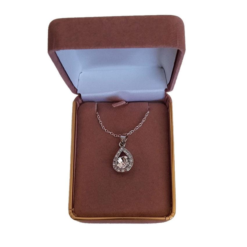 Micro Set Teardrop Cubic Zirconia Bling Pendant