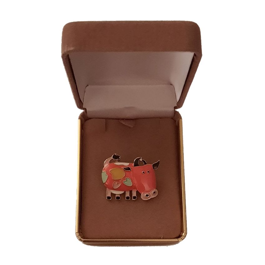Multi Colour Cow Brooch(2)