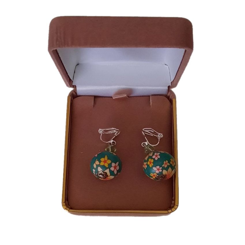 Multi Colour Flowers Clip On Earrings