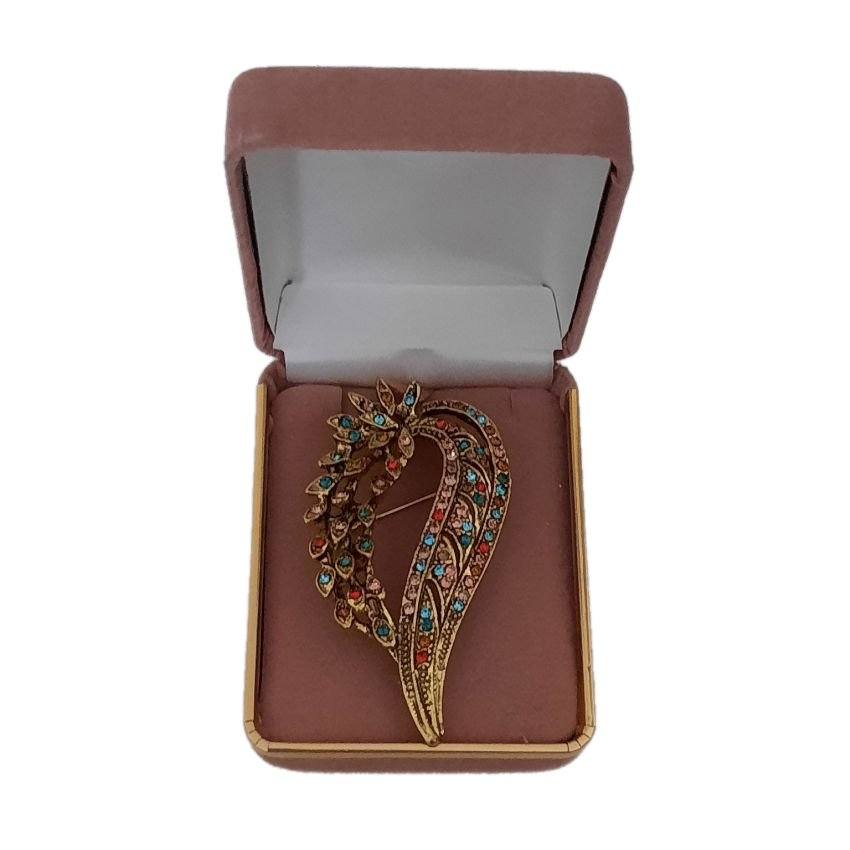 Multi Colour Wing Diamante Flower Brooch(2)