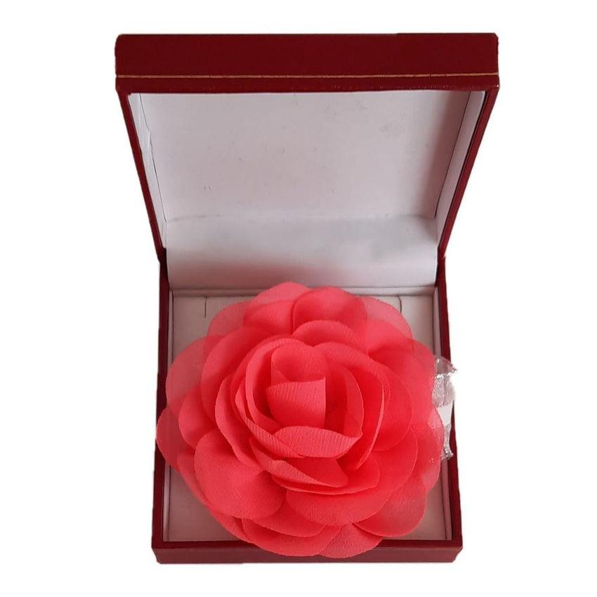 Neon Pink Chiffon Rose Flower Wrist Corsage