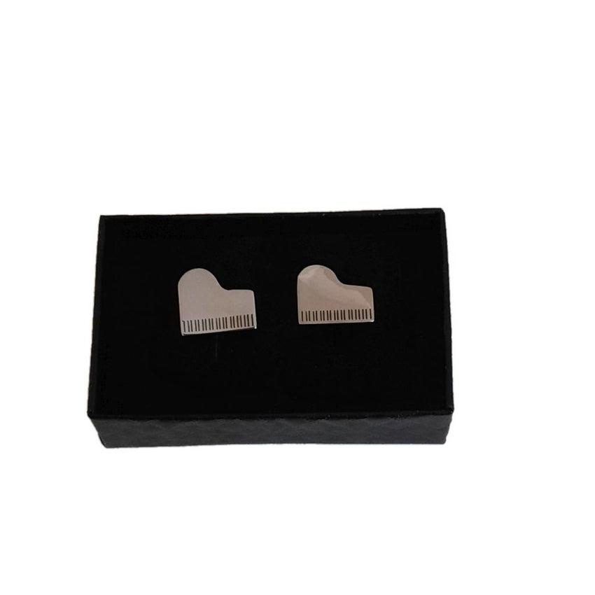 Novelty Piano And Keyboard Silver Tone Cufflinks