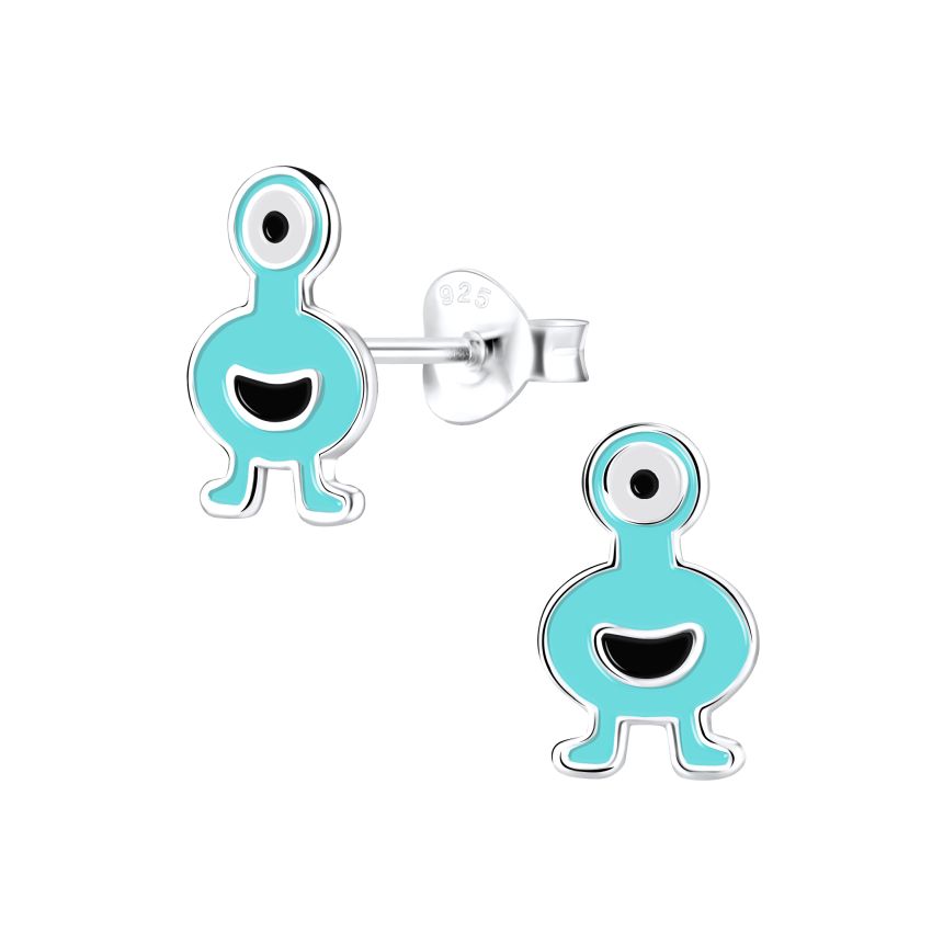 One Eye Monster Sterling Silver Earrings