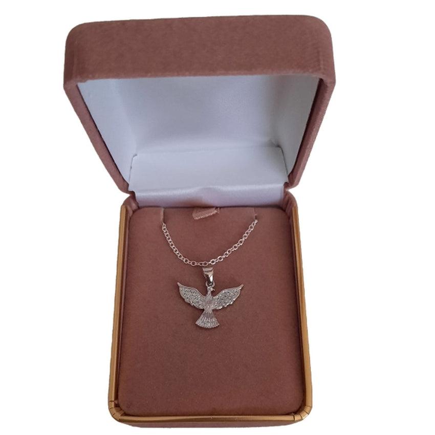 Open Wing Cubic Zirconia Confirmation Dove Confirmation Necklace