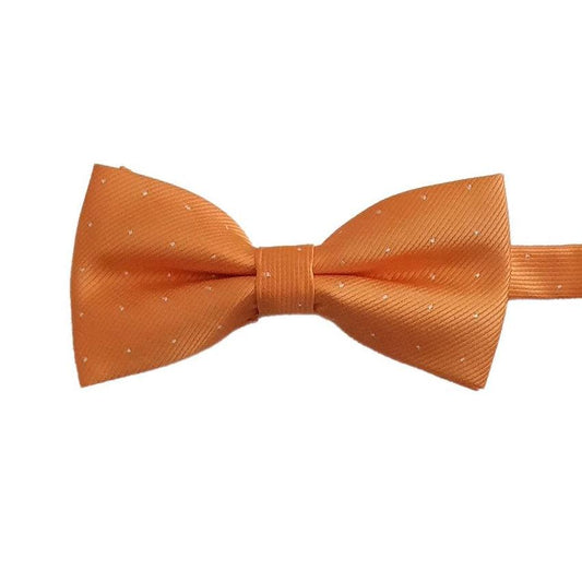 Orange With Silver Dots Mens Bow Tie