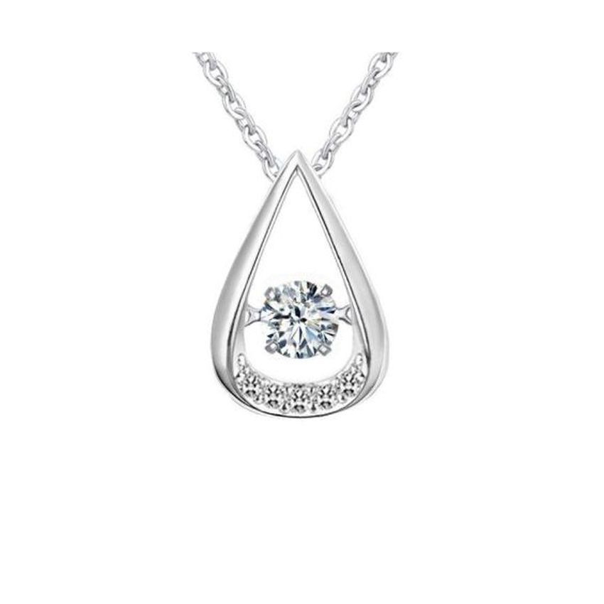 Oval CZ Centre Silver Pendant