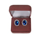 Oval Royal Blue Clip On Earrings(2)