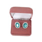 Oval Teal Green Clip On Earrings()