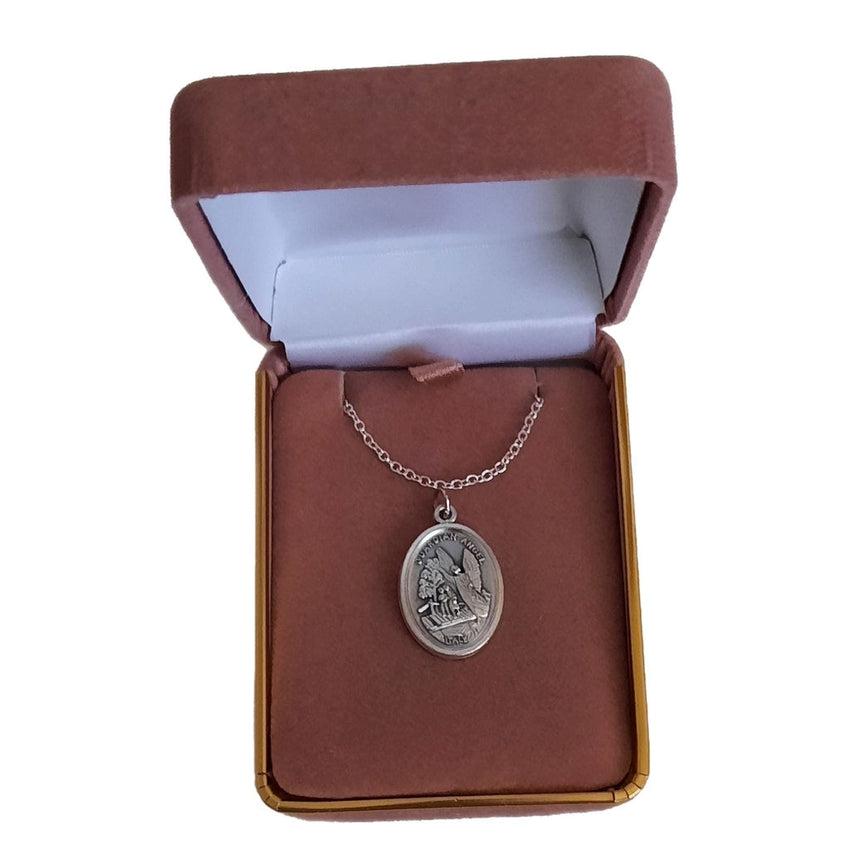 Oxidised Guardian Angel Holy Medal