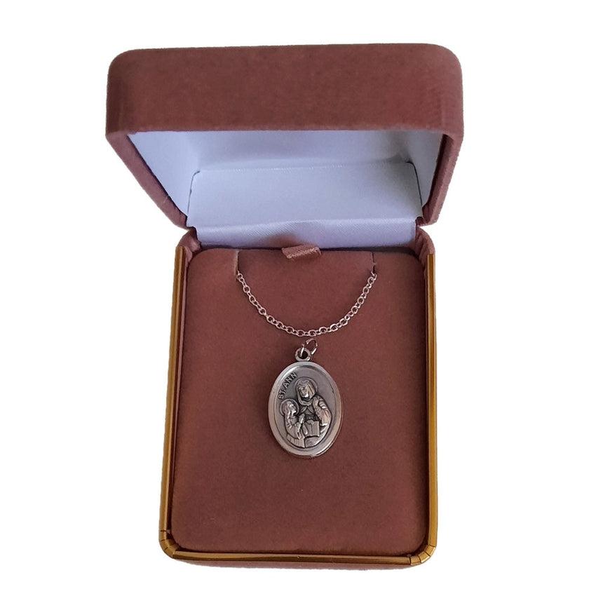 Oxidised St Anne Holy Medal