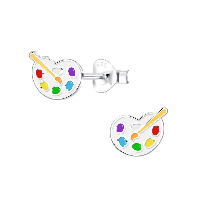 Paint Tray Sterling Silver Earrings