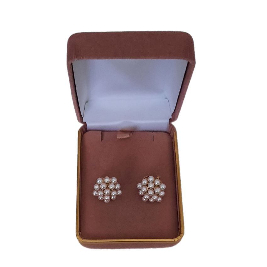 Pearl Cluster Clip On Earrings(2_