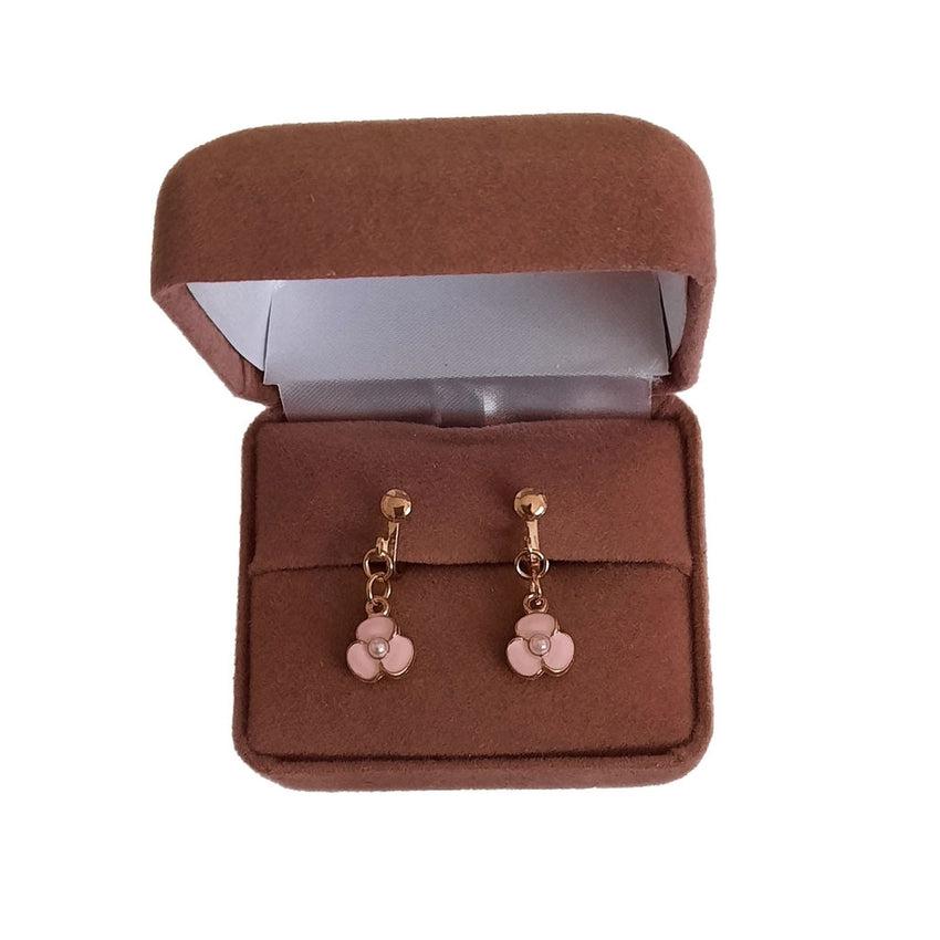 Pearl Centre Small Pink Flower Clip On Earrings