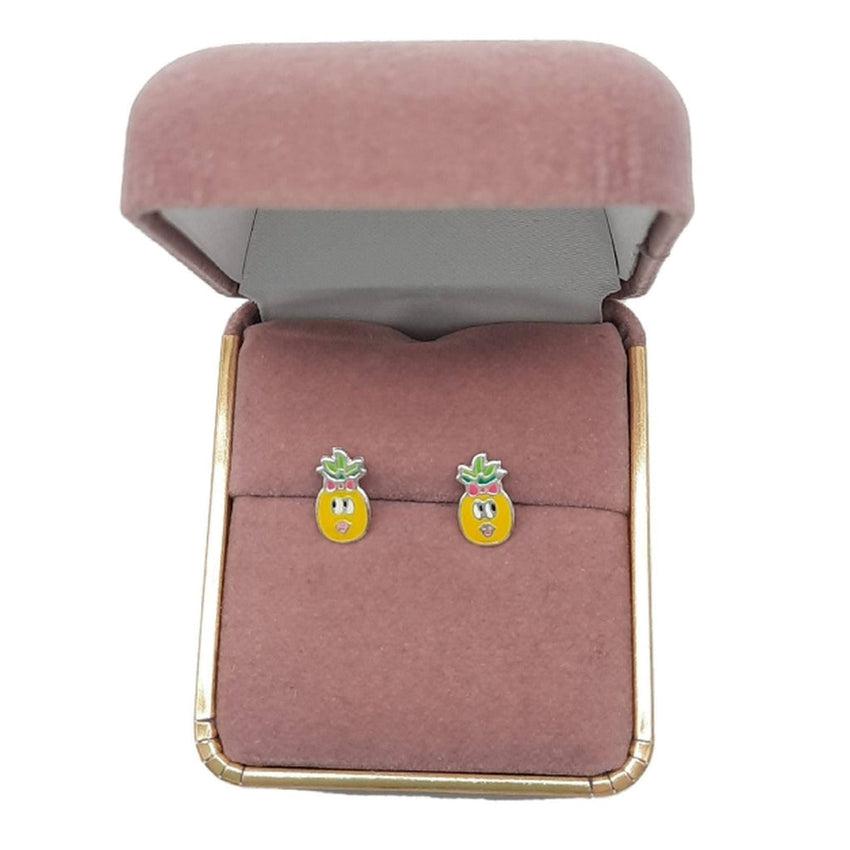 Pineapple Sterling Silver Earrings