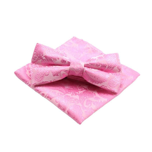 Pink Shades Paisley Print Bow Tie Set