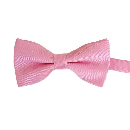 Pink With Silver Dots Mens Bow Tie