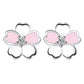 Pink And Silver Petals Girls Stud Earrings