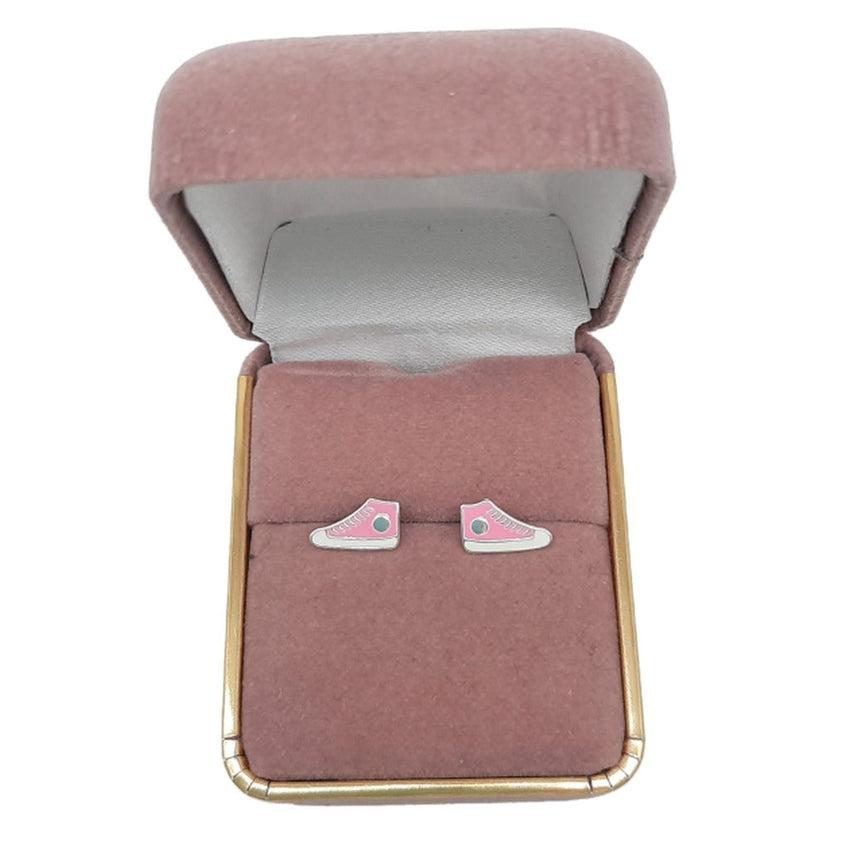Pink Sterling Silver Converse Earrings