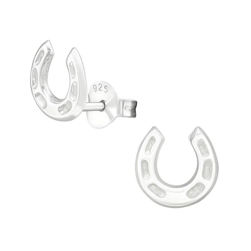 Plain Sterling Silver Horseshoe Earrings