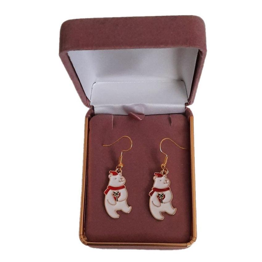 Polar Bear Hook Earrings