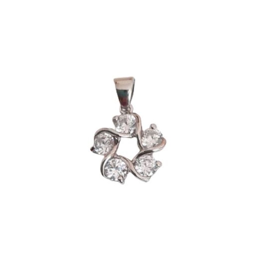 Pretty 5 Stone CZ Flower Pendant