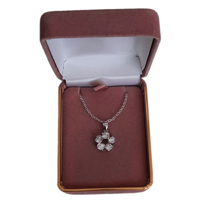 Pretty 5 Stone CZ Flower Pendant(2)