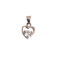 Pretty Sterling Silver Cubic Zirconia Solitaire Heart Pendant