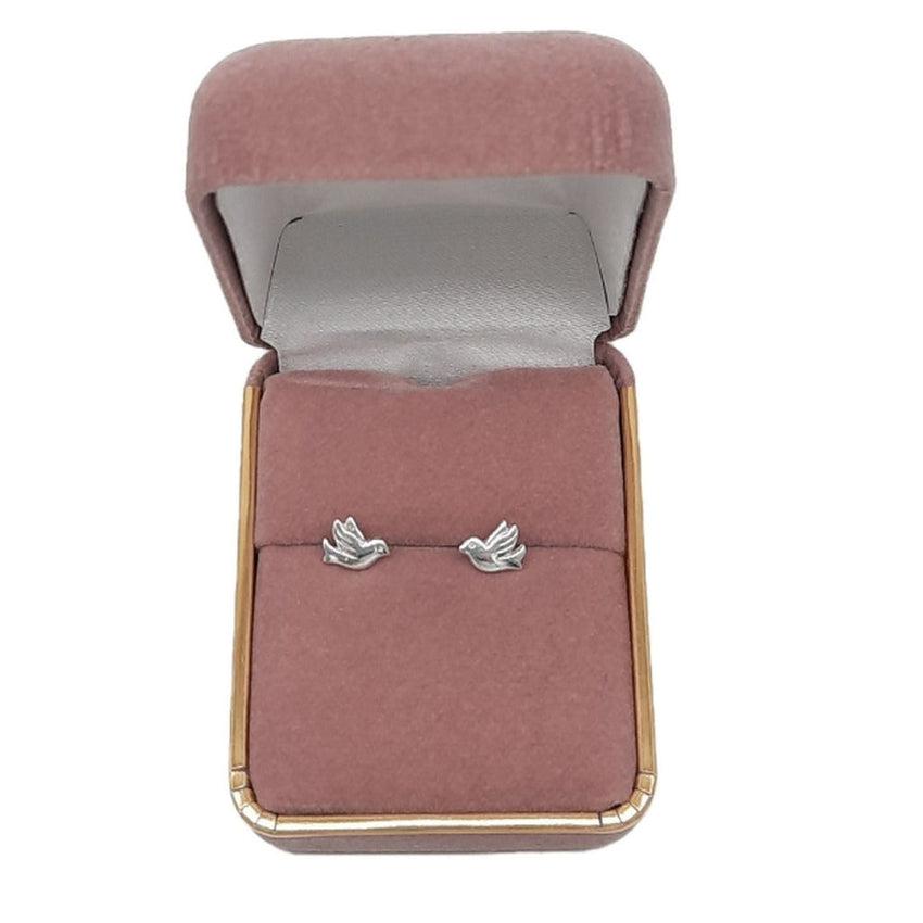 Pretty Stud Sterling Silver Dove Earrings For Confirmation