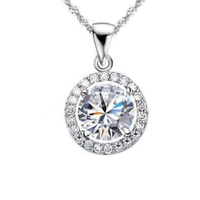 Pretty Bling Round Cubic Zirconia Stone Pendant