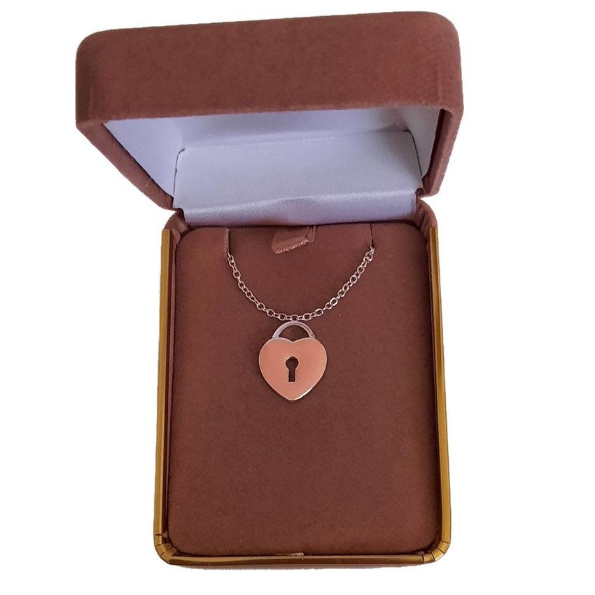 Pretty Pink And Silver Heart Pendant With a Keyhole Centre